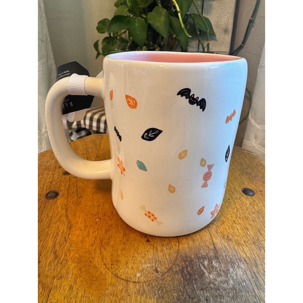 Rae Dunn FRIGHTFUL FUN Disney mug Pluto Fall leaves - Picture 4 of 6
